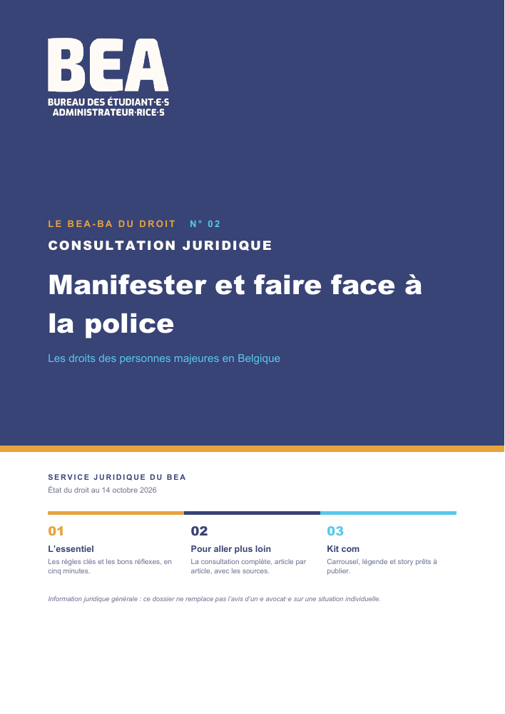 Couverture du BEA-BA n° 02 : manifester et faire face à la police