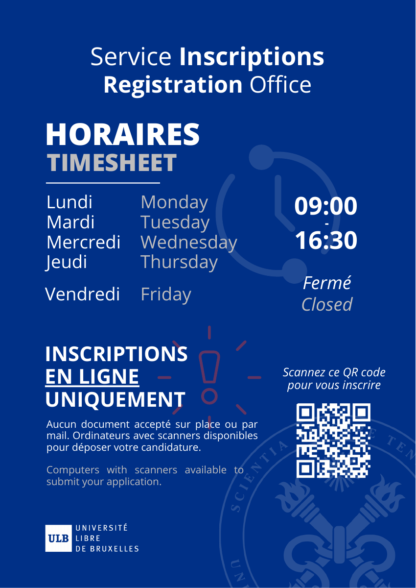 Signalétique ULB — horaires